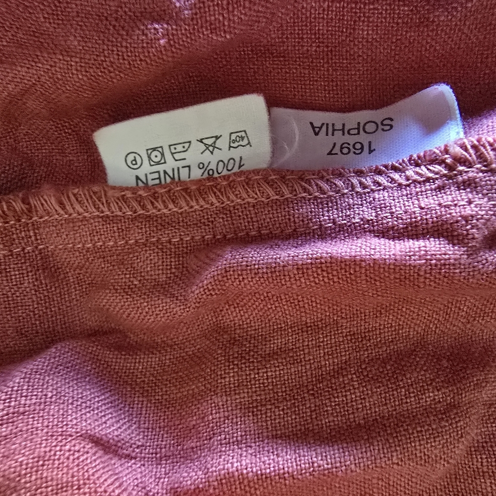 MENIQUE Pink Sleeveless Top‎ and Skirt Set 100% Linen Size XL - Picture 12 of 13